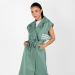 Sleeveless Long Vest - Green