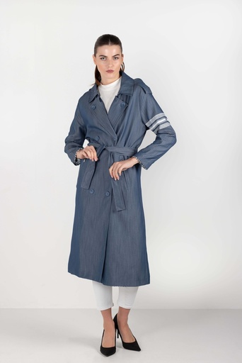 JEANS HOODED TRENCH COAT